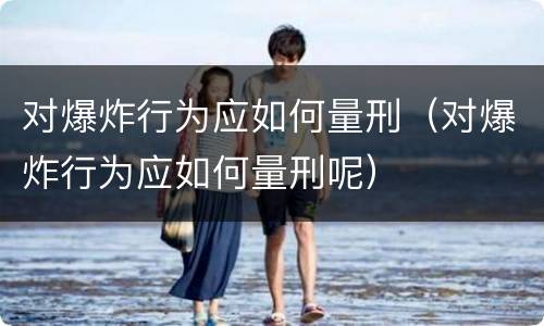 对爆炸行为应如何量刑（对爆炸行为应如何量刑呢）