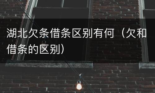 湖北欠条借条区别有何（欠和借条的区别）