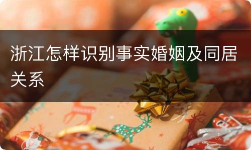 浙江怎样识别事实婚姻及同居关系