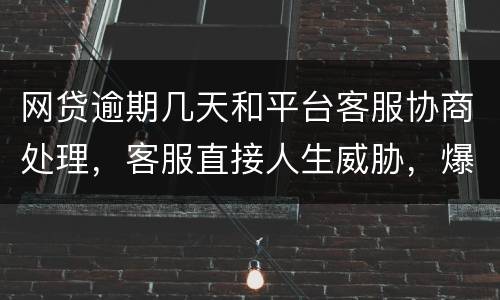 网贷逾期几天和平台客服协商处理，客服直接人生威胁，爆通讯录，辱骂通讯录好友