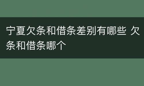 宁夏欠条和借条差别有哪些 欠条和借条哪个