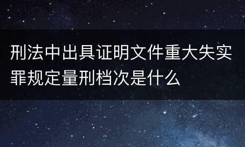 刑法中出具证明文件重大失实罪规定量刑档次是什么