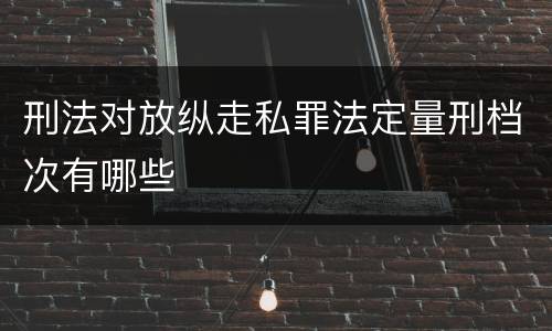 刑法对放纵走私罪法定量刑档次有哪些
