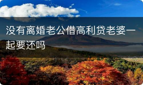 没有离婚老公借高利贷老婆一起要还吗