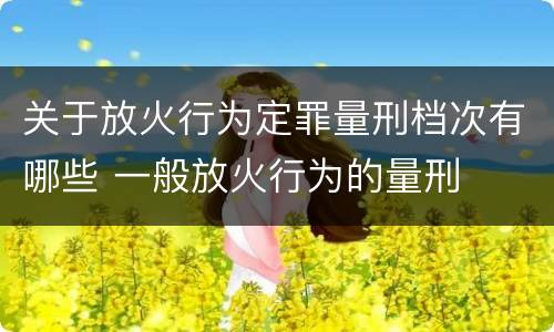 关于放火行为定罪量刑档次有哪些 一般放火行为的量刑