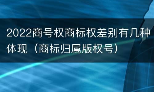 2022商号权商标权差别有几种体现（商标归属版权号）