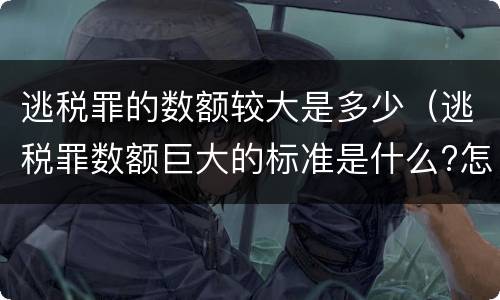 逃税罪的数额较大是多少（逃税罪数额巨大的标准是什么?怎么认定?）
