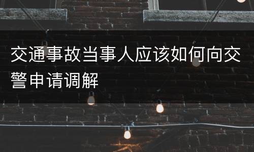 交通事故当事人应该如何向交警申请调解