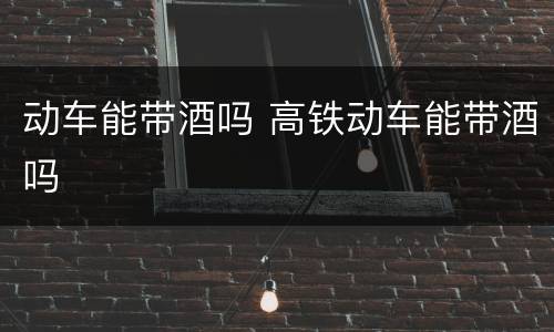 动车能带酒吗 高铁动车能带酒吗