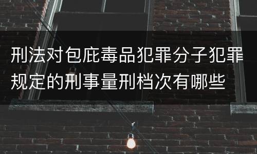 刑法对包庇毒品犯罪分子犯罪规定的刑事量刑档次有哪些