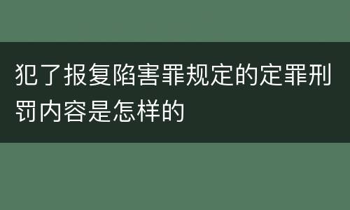犯了报复陷害罪规定的定罪刑罚内容是怎样的