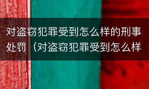 对盗窃犯罪受到怎么样的刑事处罚（对盗窃犯罪受到怎么样的刑事处罚和处罚）