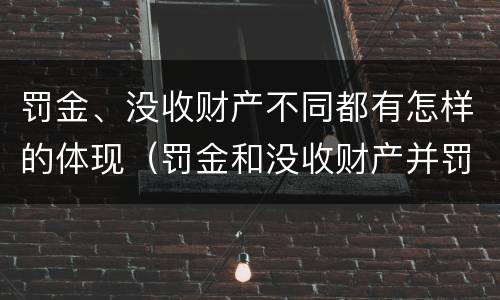 罚金、没收财产不同都有怎样的体现（罚金和没收财产并罚）
