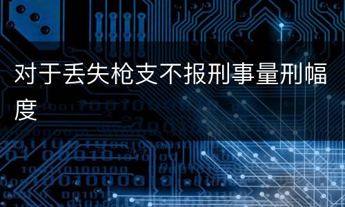对于丢失枪支不报刑事量刑幅度