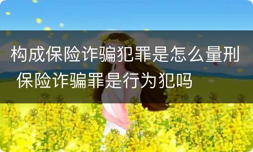 构成保险诈骗犯罪是怎么量刑 保险诈骗罪是行为犯吗