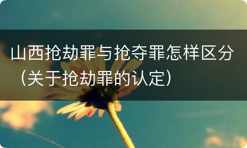 山西抢劫罪与抢夺罪怎样区分（关于抢劫罪的认定）