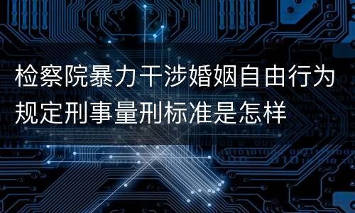 检察院暴力干涉婚姻自由行为规定刑事量刑标准是怎样