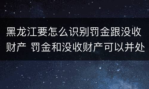 黑龙江要怎么识别罚金跟没收财产 罚金和没收财产可以并处吗