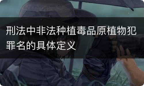 刑法中非法种植毒品原植物犯罪名的具体定义