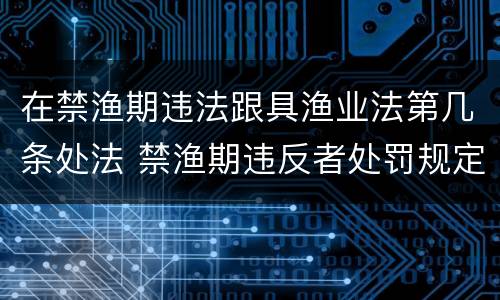 在禁渔期违法跟具渔业法第几条处法 禁渔期违反者处罚规定