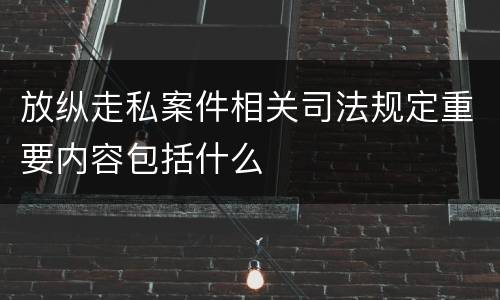放纵走私案件相关司法规定重要内容包括什么