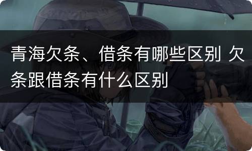 青海欠条、借条有哪些区别 欠条跟借条有什么区别