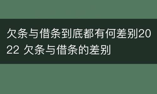欠条与借条到底都有何差别2022 欠条与借条的差别