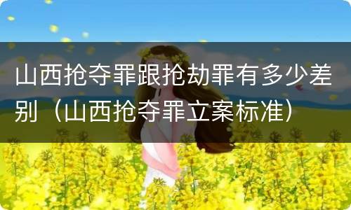 山西抢夺罪跟抢劫罪有多少差别（山西抢夺罪立案标准）