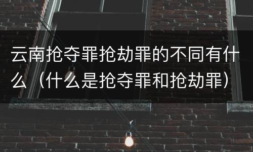 云南抢夺罪抢劫罪的不同有什么（什么是抢夺罪和抢劫罪）