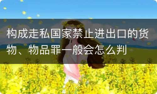 构成走私国家禁止进出口的货物、物品罪一般会怎么判