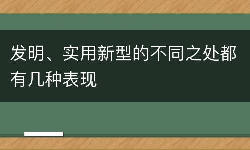 发明、实用新型的不同之处都有几种表现