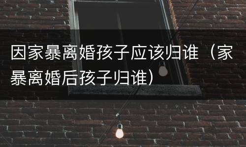 因家暴离婚孩子应该归谁（家暴离婚后孩子归谁）