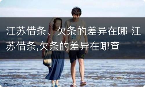 江苏借条、欠条的差异在哪 江苏借条,欠条的差异在哪查