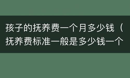 孩子的抚养费一个月多少钱（抚养费标准一般是多少钱一个月）