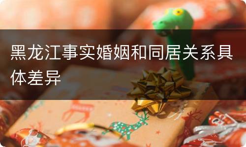 黑龙江事实婚姻和同居关系具体差异