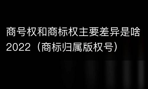 商号权和商标权主要差异是啥2022（商标归属版权号）