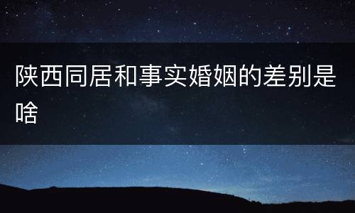 陕西同居和事实婚姻的差别是啥