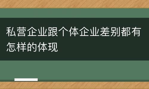 私营企业跟个体企业差别都有怎样的体现