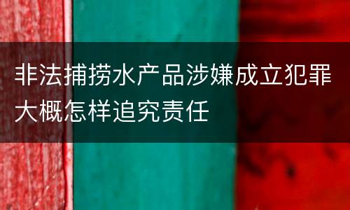 非法捕捞水产品涉嫌成立犯罪大概怎样追究责任