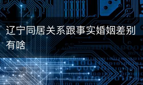 辽宁同居关系跟事实婚姻差别有啥