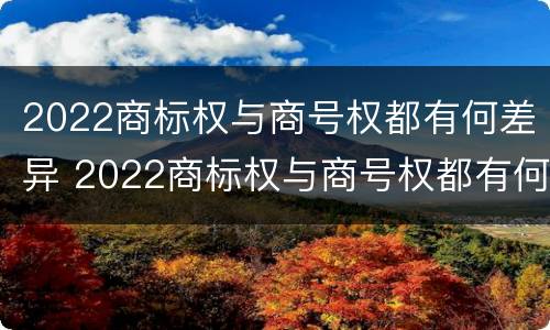 2022商标权与商号权都有何差异 2022商标权与商号权都有何差异呢