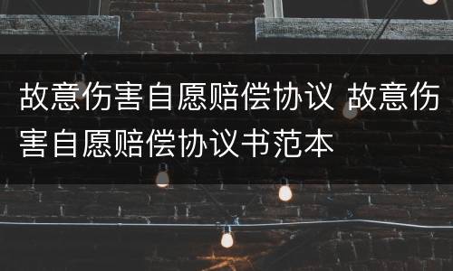 故意伤害自愿赔偿协议 故意伤害自愿赔偿协议书范本