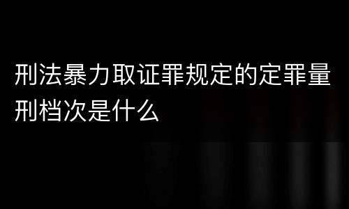 刑法暴力取证罪规定的定罪量刑档次是什么