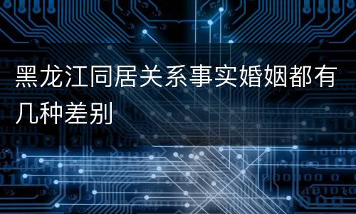 黑龙江同居关系事实婚姻都有几种差别