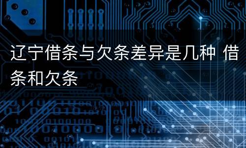 辽宁借条与欠条差异是几种 借条和欠条