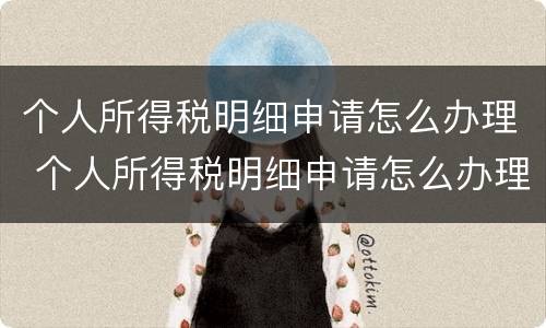 个人所得税明细申请怎么办理 个人所得税明细申请怎么办理的