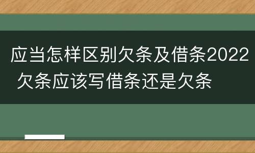 应当怎样区别欠条及借条2022 欠条应该写借条还是欠条
