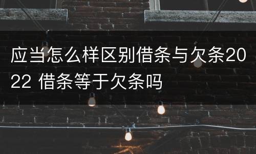 应当怎么样区别借条与欠条2022 借条等于欠条吗