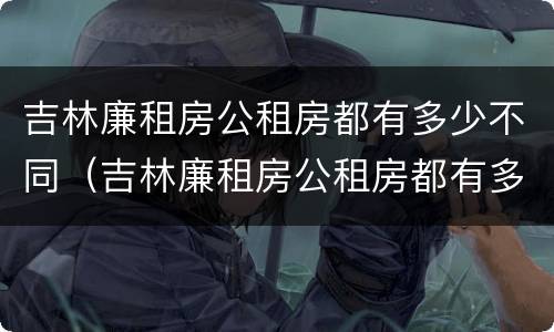吉林廉租房公租房都有多少不同（吉林廉租房公租房都有多少不同的房子）