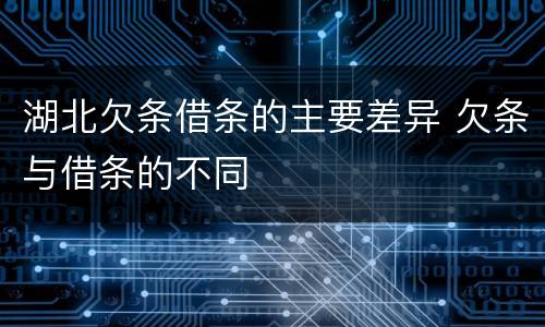 湖北欠条借条的主要差异 欠条与借条的不同